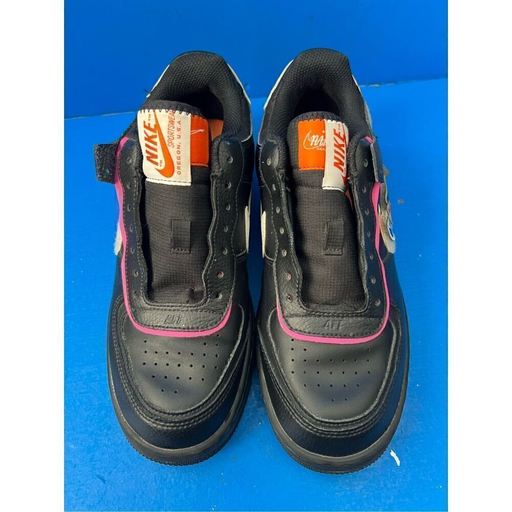 Nike Air Force Low Shadow Black Pink Patches Retro CU4743-001 Women's Size 9 M n